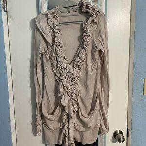 Anthropologie Ruffled cardigan